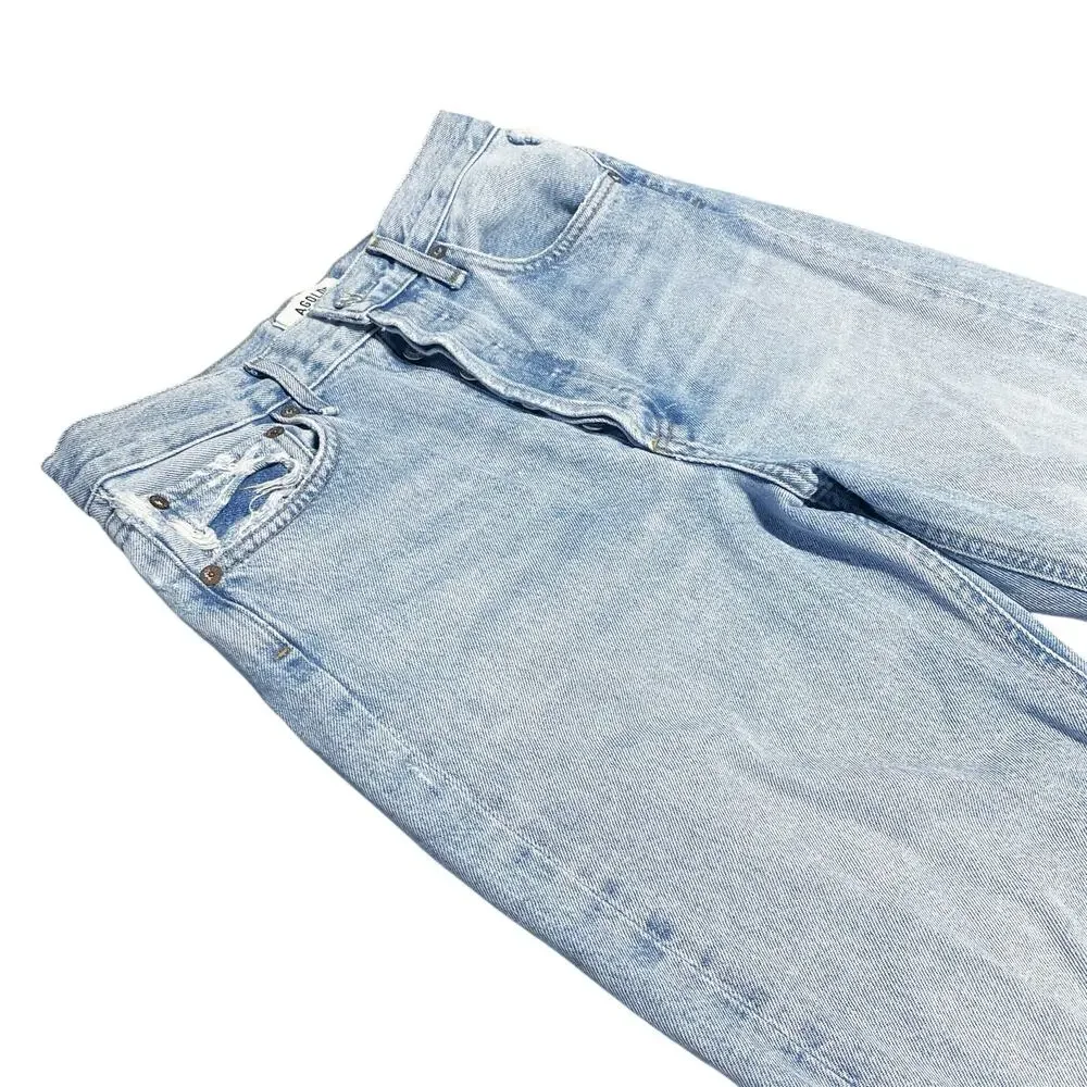 AGOLDE 90's Mid-Rise Loose Fit Jean in Captured Size 24 Button Fly Distressed - Picture 3 of 8